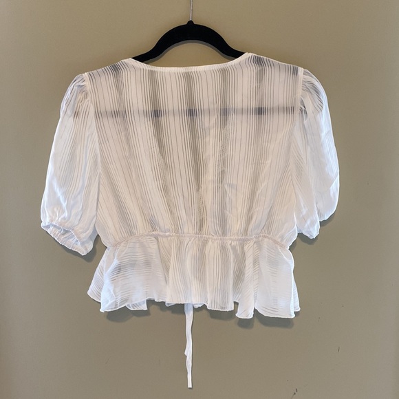 Feminine Lace Trimmed Crop Top - Picture 2 of 7